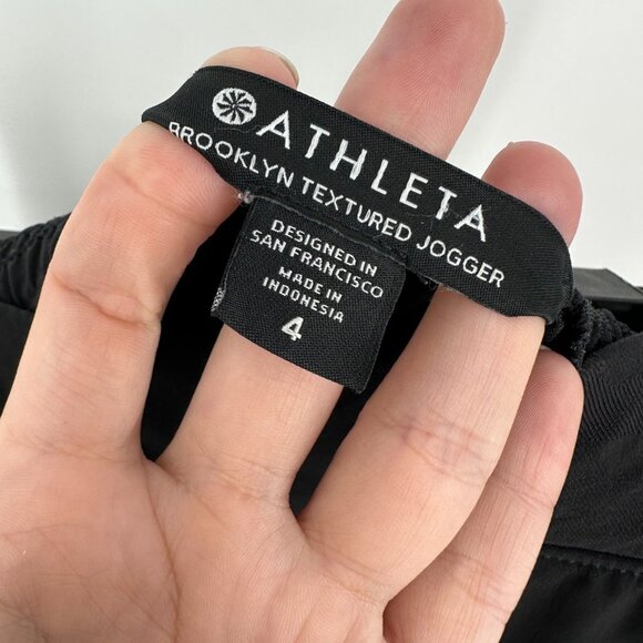 Athleta Brooklyn Textured Jogger Pants Black Camo Size 4 - Picture 6 of 9